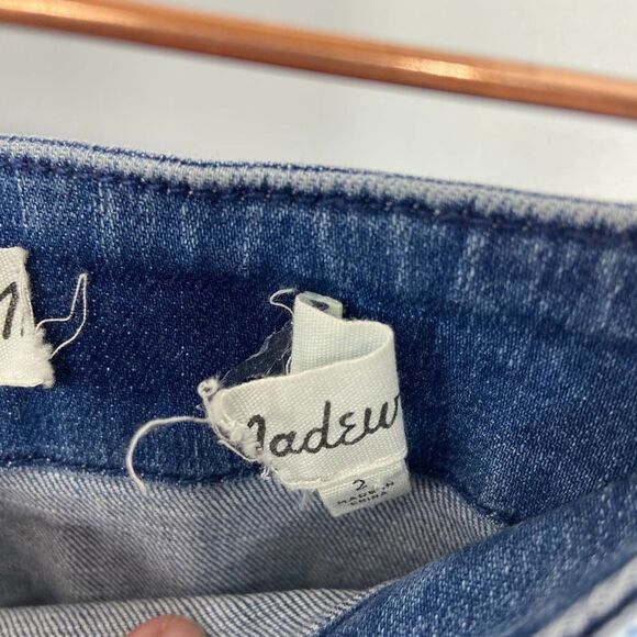 Madewell Medium Wash Full Button Denim Mini Skirt womens 2 - Picture 3 of 6